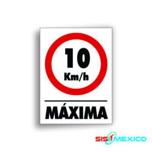 Señalamiento Máxima 10 km/hr