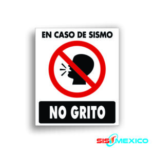 Señalamiento en caso de Sismo No Grito