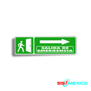 Señalamiento Salida de Emergencia con flecha derecha y puerta