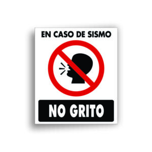 Señalamiento en caso de Sismo No Grito